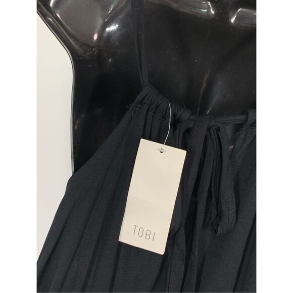 Tobi Women's Sleeveless Adjustable Straps Layered Mini Dress Black Medium NWT - Picture 6 of 11